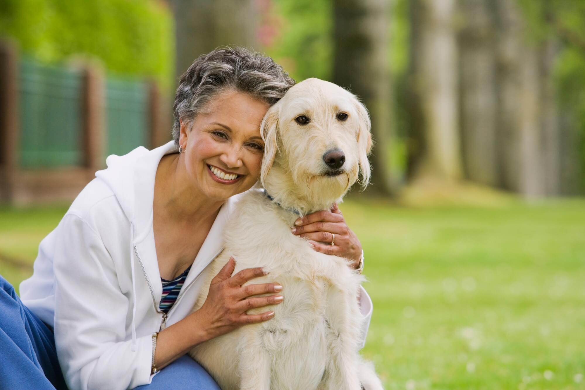 arbor terrace resident and dog